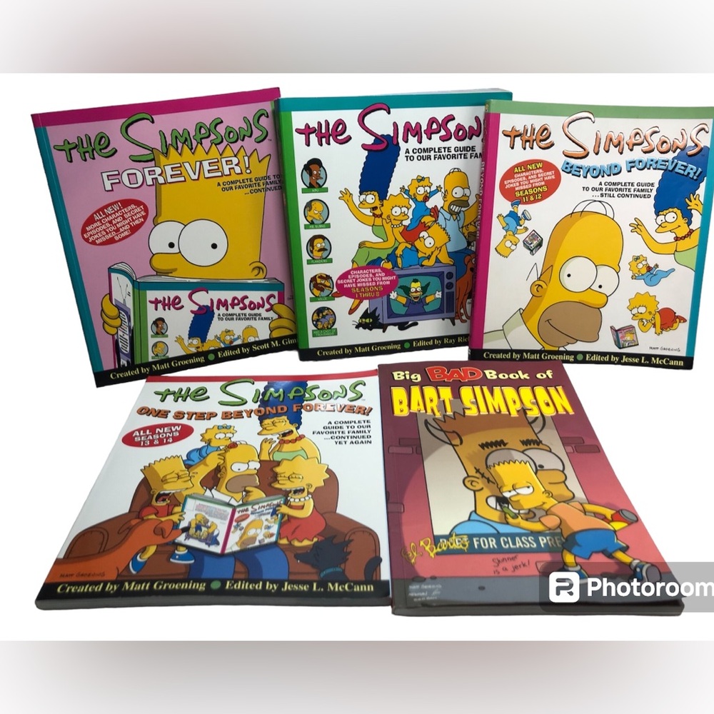 Lot of 5 Gently read The Simpson Books Guides and The Big Bad Bart Book 1999-08